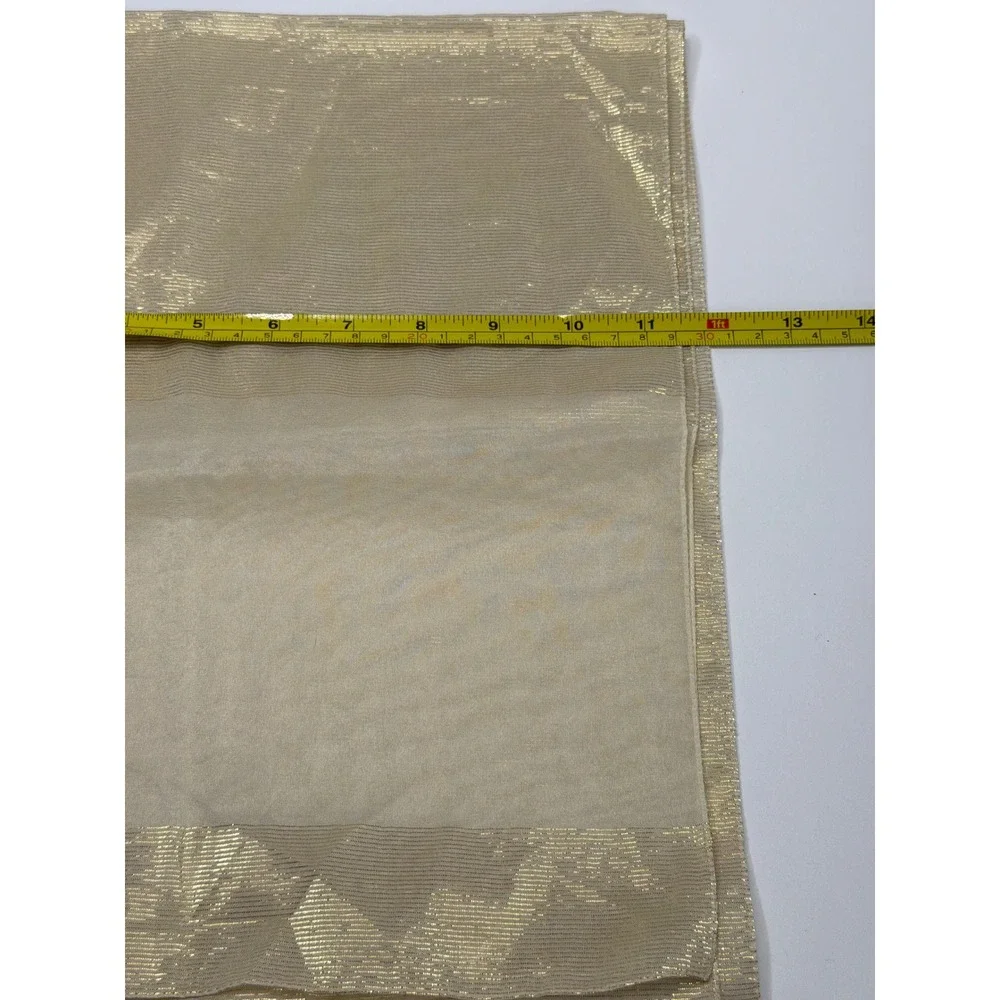 Runway Gold Metallic Sheer Striped Scarf Made in Italy 13x60‎ 16-0-050